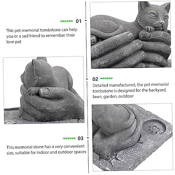 POPETPOP 2 Stuks Grafsteen Gedenkteken Hond Standbeeld Kat Grafsteen Markers Gedenkteken Graf Marker Taps Toelopende Kandelaars Decoratief Buiten Decor Huwelijksceremonie Decoraties