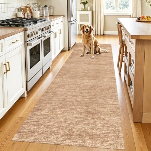 Alfombras cocina antideslizante lavable de pasillo largo marrón 80x180 2