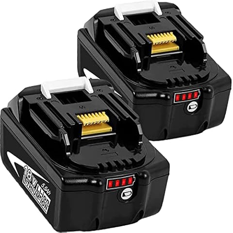 2Packs 5.5Ah 18V Battery for BL1860 5500mAh Replacement Battery for Makita BL1860 BL1850 BL1840 BL1830 LXT-400 for 18V Job Site Radio DMR108 DMR110 DMR107 DMR112 DMR104 DMR106 DMR115 DMR202 Cover