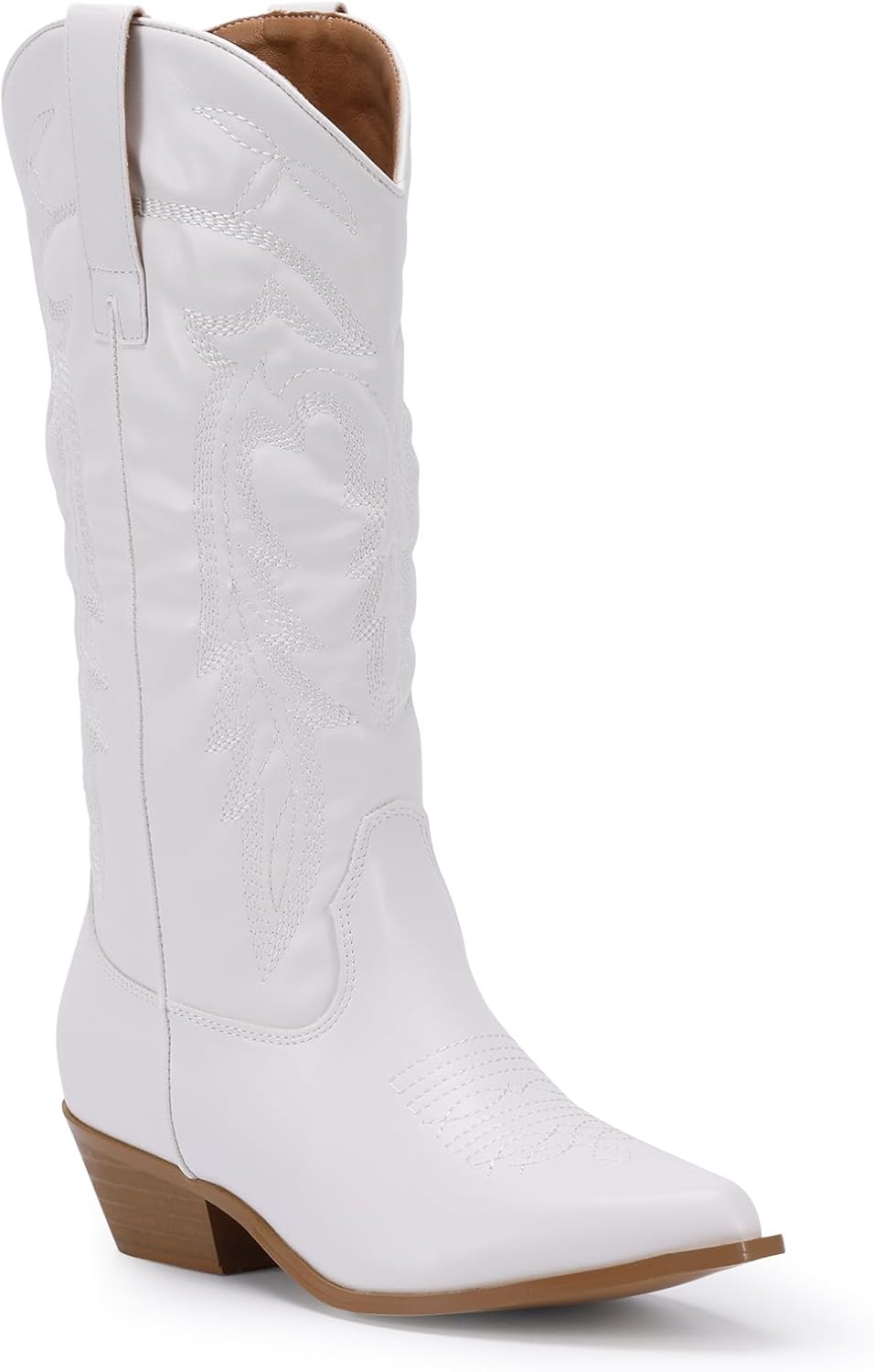 RLW Cowboy Boots for Women, Pointy Toe Cowgirl Boot, Mid Calf Ladies Western Boots with Chunky Heel Fashion - Image 5