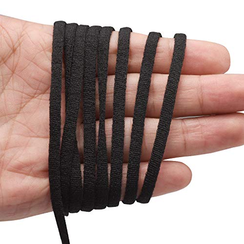 145 Yard 1/4 Inch Wide Black Elastic String Cord Bands Rope for Sewing Crafts DIY Mask (145 Yard Black)