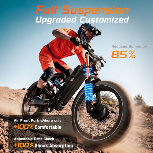 Image of 2026 eAhora Romeo Pro 3 /2 52-46 Mph Electric Bike for Adults, 6000W /4000W /2500W Dual Motor Ebike 60V 80Ah /52V 70Ah Battery 235+Miles Long Range, 26*4.0 inch /20*4.5 inch Fat Tire, Full Suspension, All Terrain