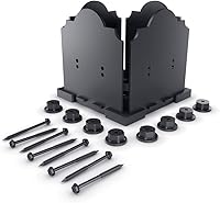 Vista 19 de Ozco Laredo Sunset - Kit de base de poste de 6 x 6, incluye placas decorativas, tuercas hexagonales, tornillos de madera OWT, acero galvanizado