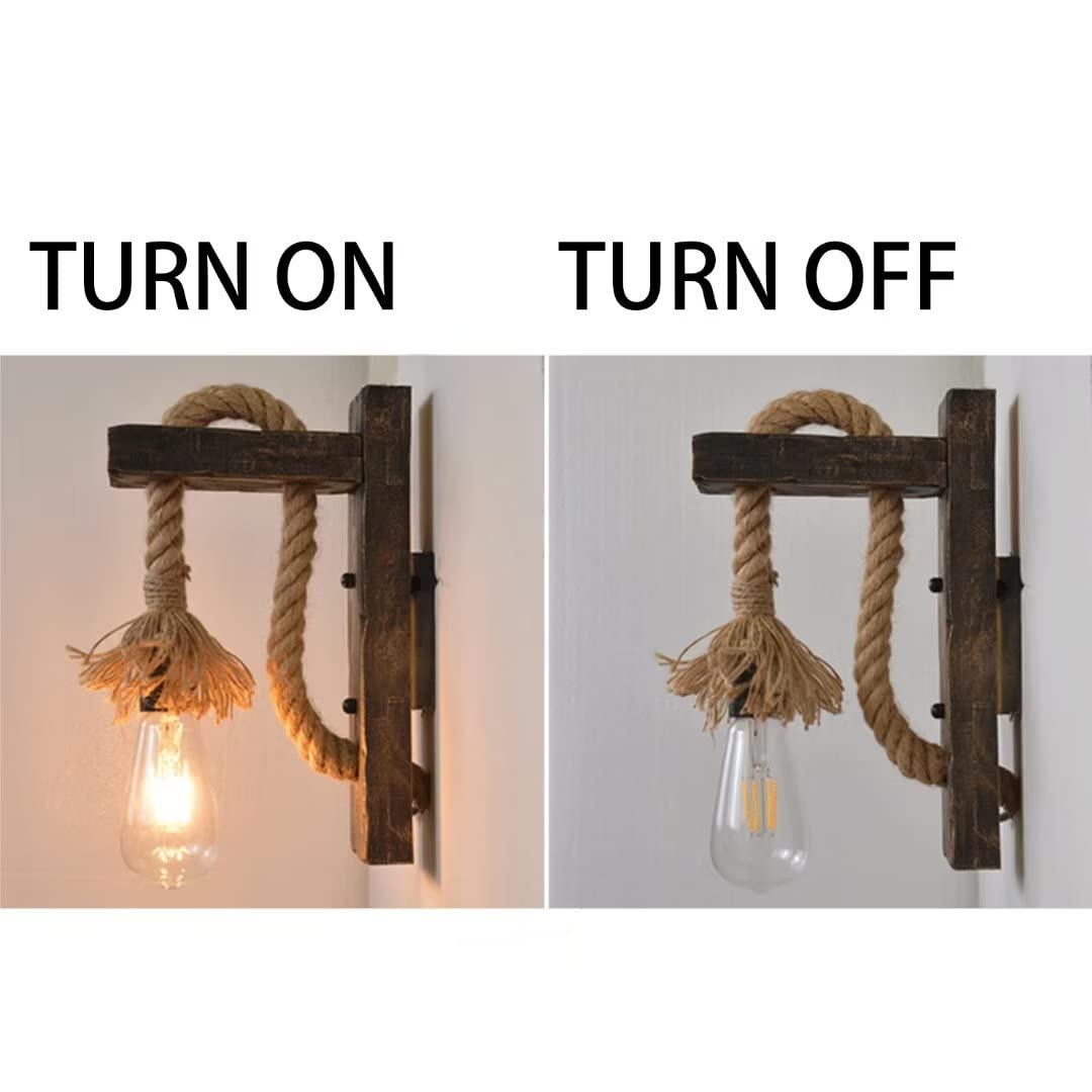 Luminaire Applique Murale Vintage En Corde De Chanvre Applique Murale Industrielle Idéal Pour Un