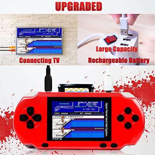 Handheld Game Console For Kids, Retro Game Console Adults Large Screen Built-In 288 Hd Electronic Games Portable Video Support Connecting Tv With Battery 2 Game Cartridges For Birthday Gift #TOP3