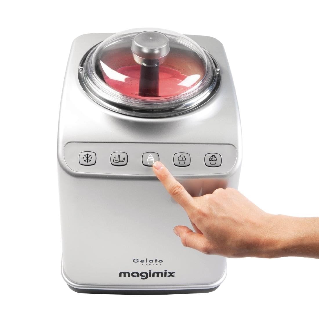 Nisbets PLC Magimix 11680 Gelato Expert in argento con 2 ciotole grandi in acciaio inox da 2 L e 3 programmi automatici con congelatore integrato, nero