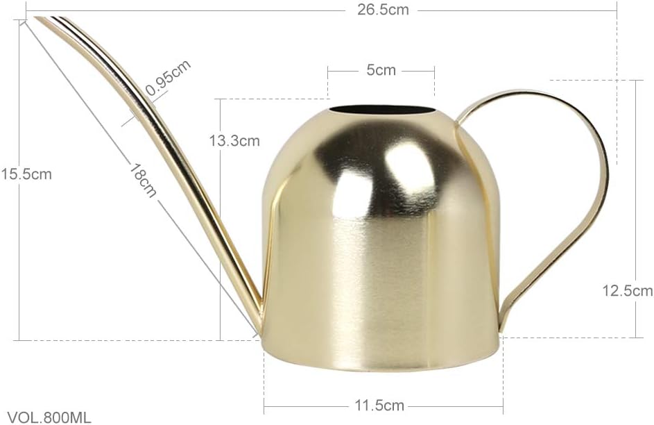 Stainless Steel Water Can for Indoor Plants and Garden (Gold 30 oz)