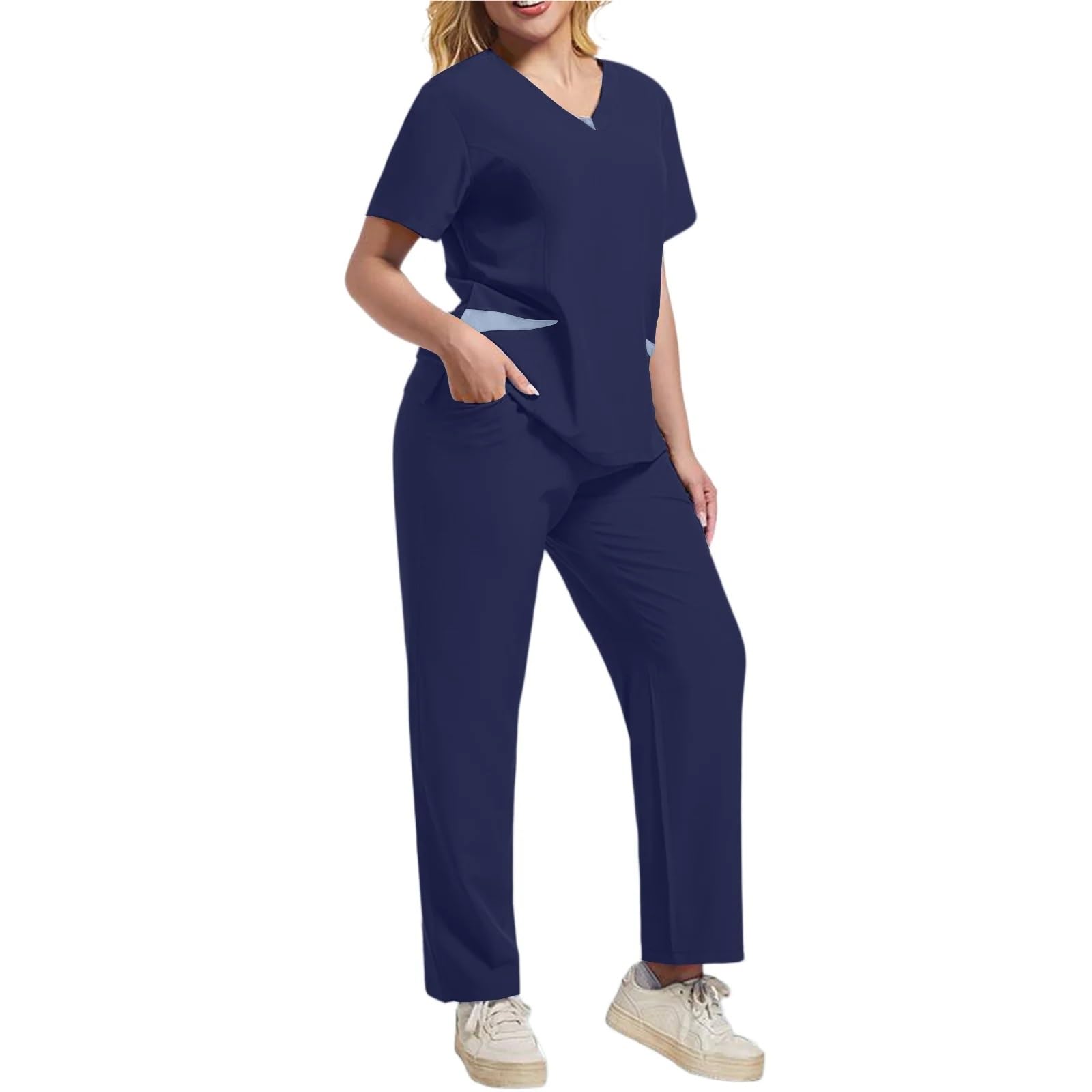 Kasacks Damen Pflege Anti-Falten-Komfort-Pflegeuniform for Herren, Unisex, for klinische Chirurgie, Labor, Peeling-Anzug, Oberteil, Hose