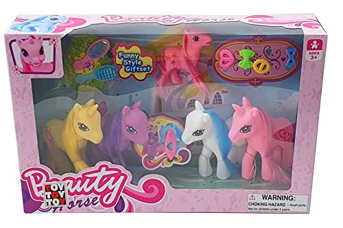 Haberkorn Wonder Pony Land 4 Pony Caballos Muñecas 1 Baby Pony con pelo peinado + Accesorios
