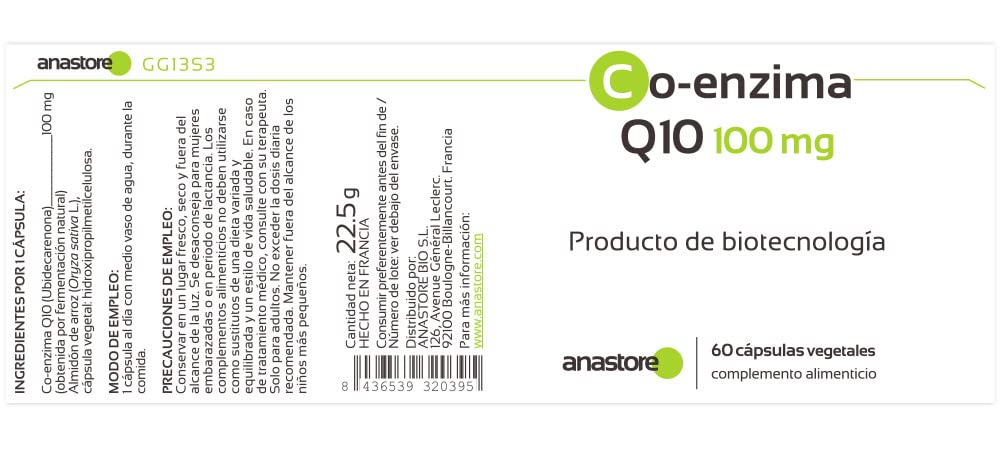 Co-enzyme Q10 * 100 mg / 60 gélules * Pureté garantie (obtenue par fermentation naturelle)