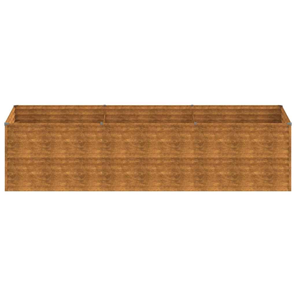 Letto per Orto in Acciaio Corten, Grande Rialzato da Esterno, Fioriera da Balconecon Fondo Aperto, Letto Orto Rialzato da Giardino Aiuola Sopraelevata per Piante, 290 x 100 x 69 cm