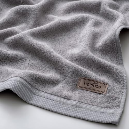 Image of Spread Spain Bamboo Hand Towel, Ultra Soft, Absorbent & Quick Dry, 360 GSM, Towel for Daily use, Gym, Pool, Travel, Sports and Yoga, 40cms x 60cms, Pack of 1 (Ash)
