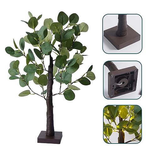 23.6in Eucalyptus Artificial Trees Indoor with 36 LED Lights Fall Decor - image 7