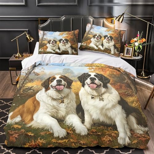 Housse de couette Beagle infroissable en microfibre douce pour lit double