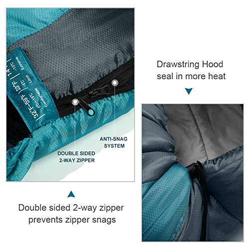 Saco de dormir Bessport para o verão | Sacos de dormir para adultos quentes e frios de 3 a 4 estaçõe