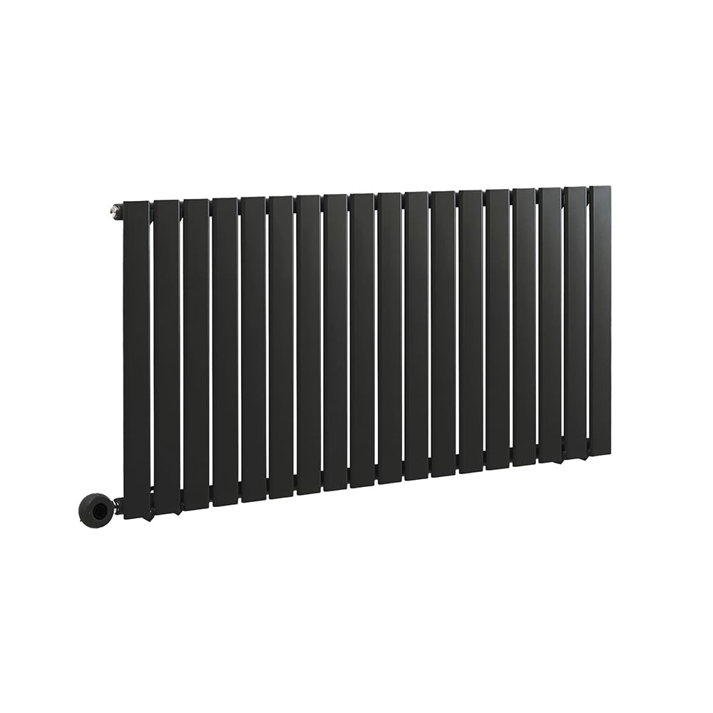Milano Black Alpha 1000W Horizontal Single Flat Panel Wifi Electric Radiator Uk Plug - 635 X 1190Mm
