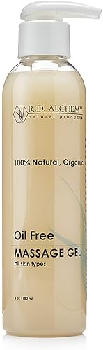 RD Alchemy - Gel de masaje 100% natural y orgánico sin aceite, lavanda, naranja y aloe para masajes faciales y corporales suaves y terapéuticos sin