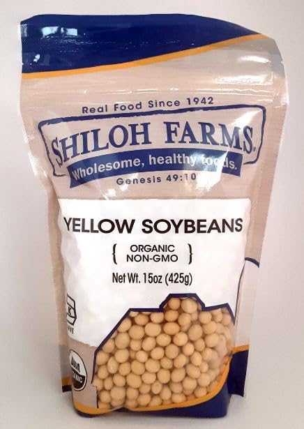 Shiloh Farms Organic Yellow Soy Beans - Bulk 6 Count of 15 Oz, Nutty and Rich Flavor, High Protein Content, Certified Organic, Perfect for Gourmet Dishes