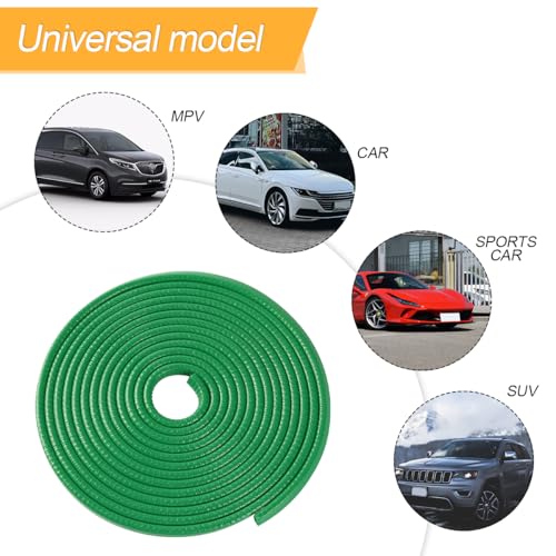 Image of Osilly Car Door Edge Guards, 16Ft Rubber Seal Car Door Edge Trim, U Shape Door Edge Protector Guard, Aluminum Weather Proofing Automotive Door Edge Molding Protection for Most Car (Green)