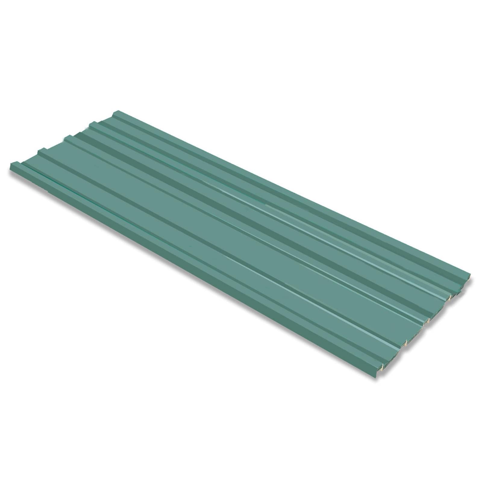 Panel de techo de acero galvanizado, 12 unidades, color verde, 129 x 45 cm, para cobertizos y garajes