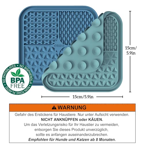 OHMO Schleckmatte Hund, Leckmatte für Welpen Katze 2 Pcs für Haustier, Angst Relief und langsam füttern Leicht zu Reinigen, Lebensmittelqualität Silikon BPA-frei