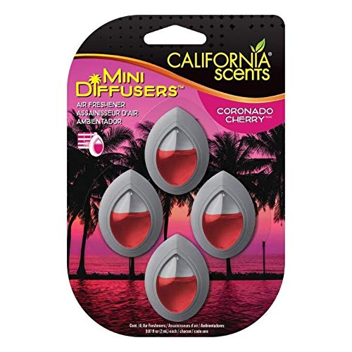 California Scents Vent Clip Mini Diffuser, Coronado Cherry Car Air Freshener, 4ct (4 Clips Per Pack)