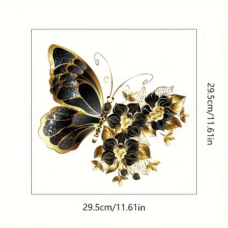 Black Butterfly Flower Toilet Cover Sticker Decals,Spring Flower Leaf Butterfly Waterproof Toilet Lid Tank Seat Decals Cistern Self-Adhesive Bathroom Wall Sticker