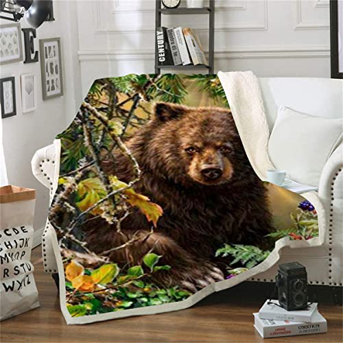 Plaid petit ours couverture de canapé imprimée 3D douce lit salon douce
