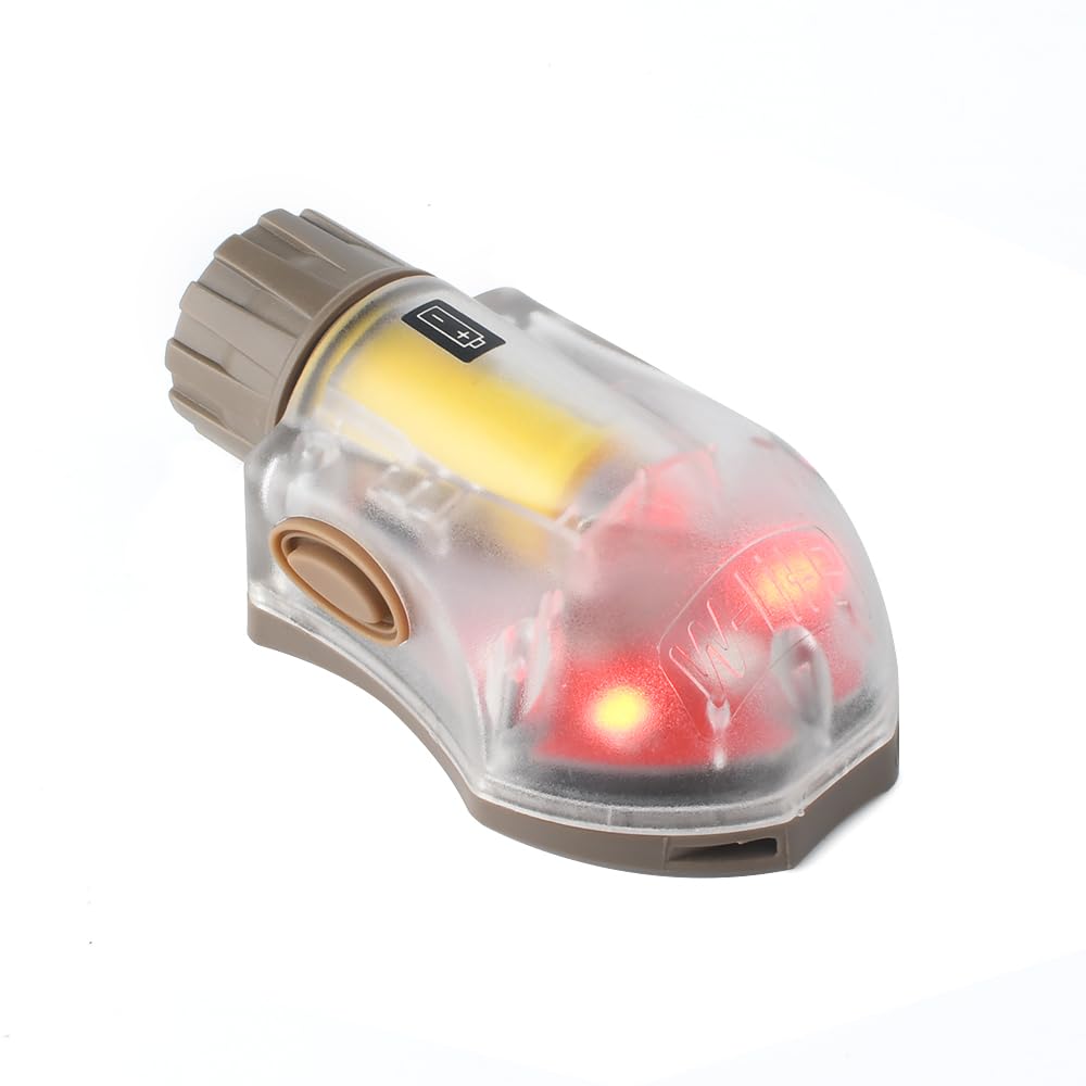 GLECTICAL Tactical Helmet Signal Light, 4 Modes Red IR/Strobe Light, Survival Signal Light with Magic Tape for Fast Helmet Accessories for Outdoor Sports-RED