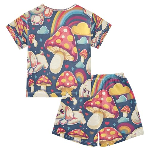 senya Short Sleeve Pajamas Sets Summer Cotton Sleepwear Mushroom Puppy2