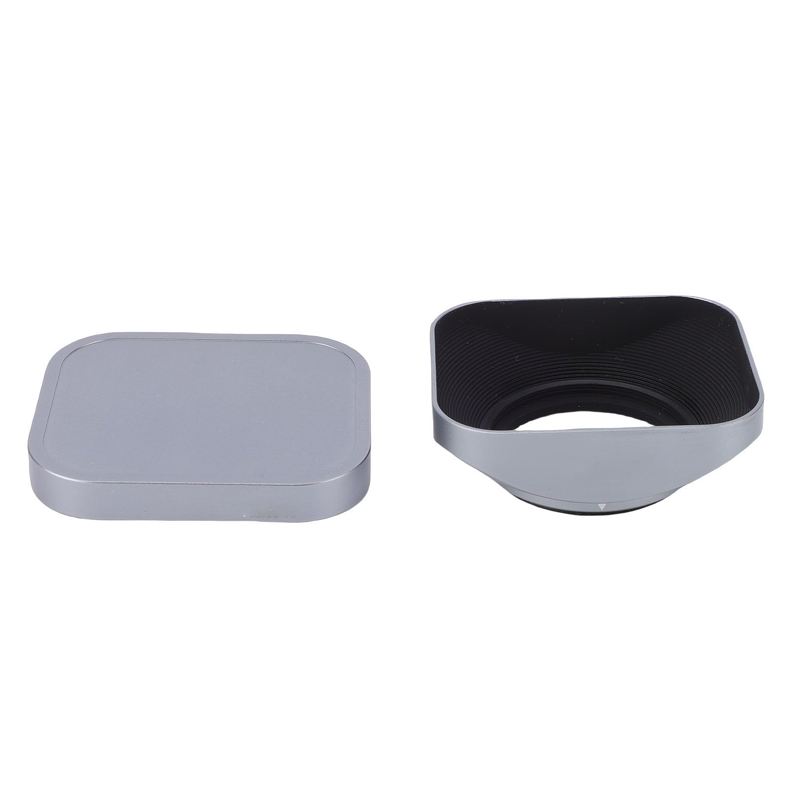 aqxreight Set di Paraluce Quadrato e Copriobiettivo in Metallo, Design con Filettatura Argentata, Protezione per Paraluce da 37 Mm, Applicabile Ai Proprietari di Obiettivi della