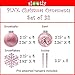 SLEETLY 32-Pack Pink Christmas Tree Ornaments – Shatterproof Plastic Holiday Decoration Set with 3.15” & 2.36” Glitter Balls, Icicles, and Snowflakes for Xmas Tree Decor