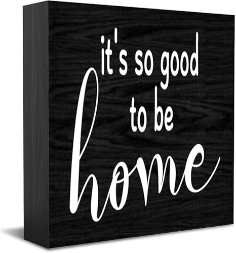 Desk Decor It'S So Good To Be Home Office Decor Block Sign Wooden Plaque - 5X5 Inch Positive Decor Sign for Office/Desk/Shelf/Table ...