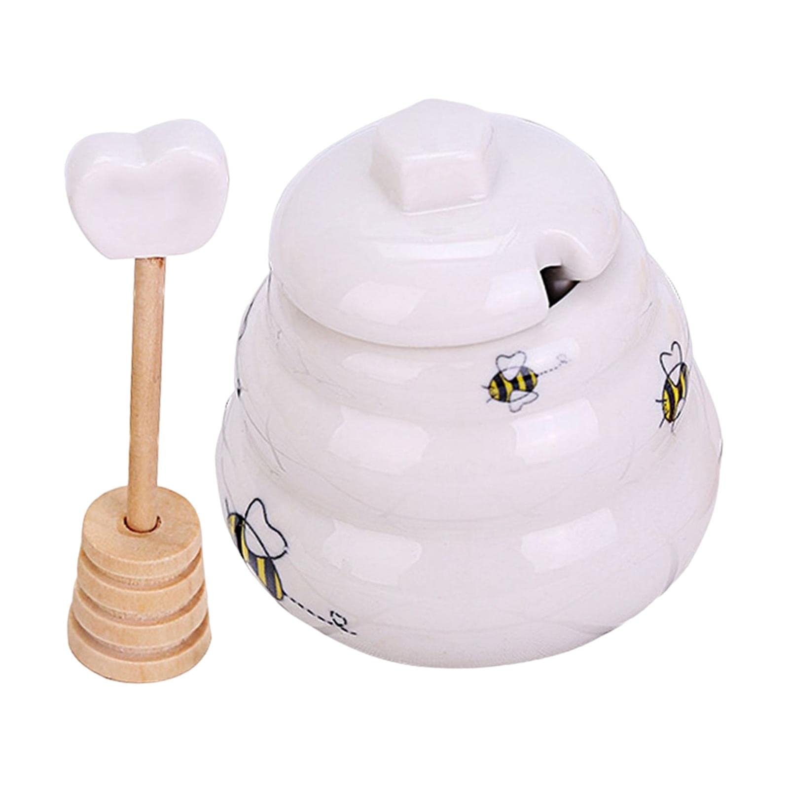 Pleayietoopiatiey Ceramic Honey Jar with Lid Storage Containers for Spices Party Decor