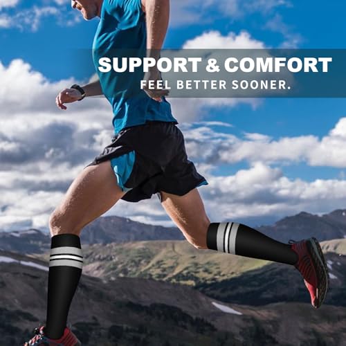 Image of Bluemaple 6 Pack Copper Compression Socks for Women and Men Circulation-Best Support for Medical, Running,Nursing,Athletic