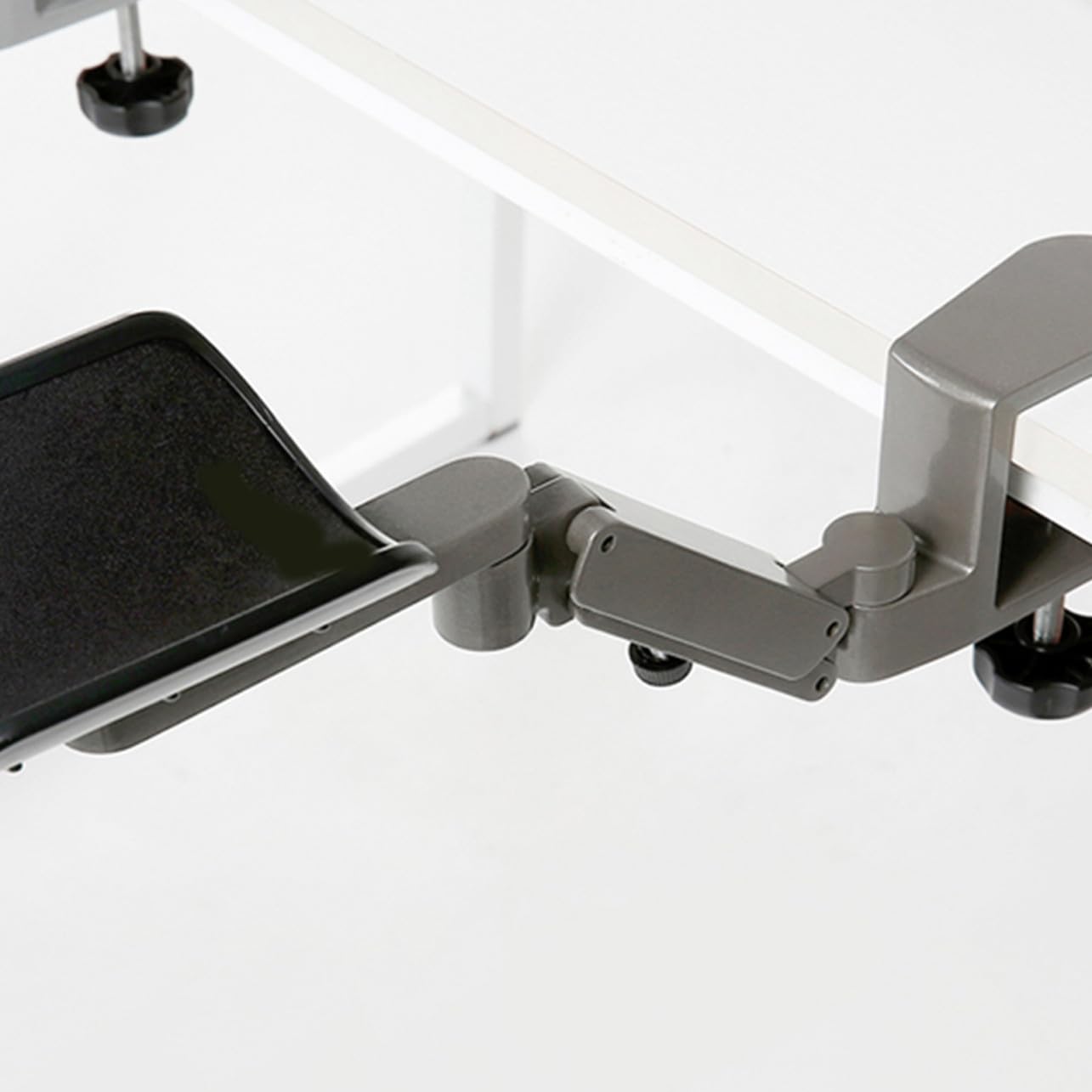 Uonlytech Tappetino Mouse Ergonomico Poggiapolso Supporto Braccio Computer Staffa Metallo Regolabile Supporto Polso Tappetino Mouse Grigio