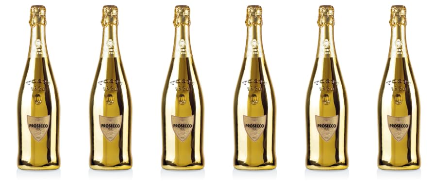 Tosti 1820 ORO - Prosecco DOC Extra Dry - Glera 100% - Affinamento 4 Mesi Metodo Martinotti - Bollicine Italiane Premium - 11% Vol. Confezione da 6 bottiglie per 750 millilitri.