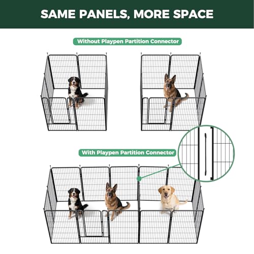 Image of FXW Rollick Unleashed Dog Playpen for Indoor, Yard, RV Camping, 45 inch 16 Panels Dog Pen with Connectors (Pack of 2) for Large Dogs│Patented