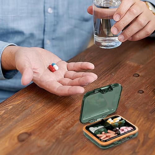 Bexdug Klein siliconen pillendoosje,Reispillendoosje klein - Reispil-organizer,Supplementdoos met veiligheidsgrendel, zachte siliconen gesorteerde opbergdoos voor zakgeldmedicijnen - Afbeelding 3