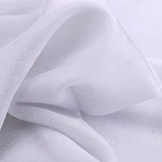 ZXC Aksamitny materiał, materiał na metry, do szycia 160 cm szerokości, miękki i elegancki, materiał na meble do siedzenia, materiał (kolor biały)