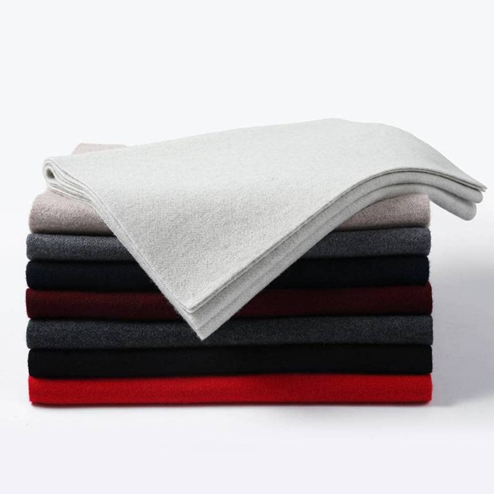 Bufanda de Lana Pura de Invierno Buff de Color Sólido Hombres Y Mujeres de Moda Común Pao Cálido Babero, rojo, 175 cm o más