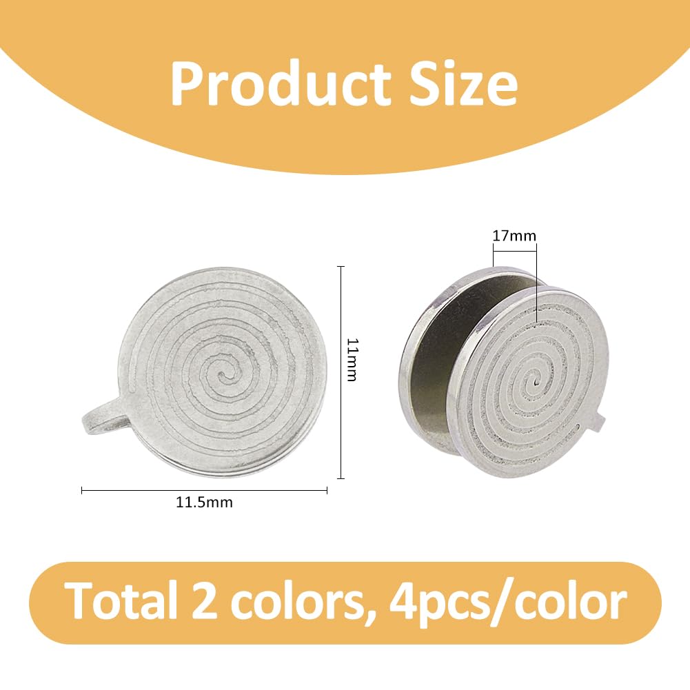 4 paia di orecchini a pressione in 2 colori per cheloidi in acciaio inox, orecchini a clip 11 x 11,5 mm, orecchini a pressione regolabili con cheloidi, per donne, uomini e donne