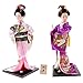 Sharplace Bambola Kimono Tradizionale a 2 Pezzi - Ornamenti per Bambole Geisha Danzanti Giapponesi - 12 '' di Altezza - Rosa / Rosa