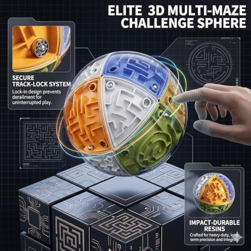 Image of 3D Maze Puzzle Ball Game for Kids & Adults | Brain Teaser Labyrinth Puzzle Toy | Stress Relief & Educational Learning Game