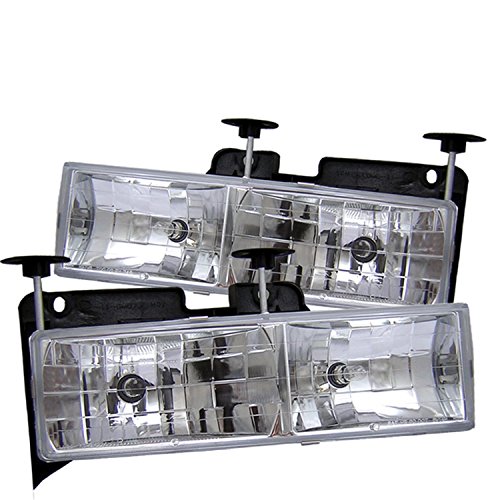 Spyder Auto HD-YD-CCK88-C Chevy C/K Series 1500/2500/3500/Chevy Tahoe/GMC C/K Series 1500/2500/3500/GMC Jimmy/GMC Yukon Chrome Crystal Glass Headlight
