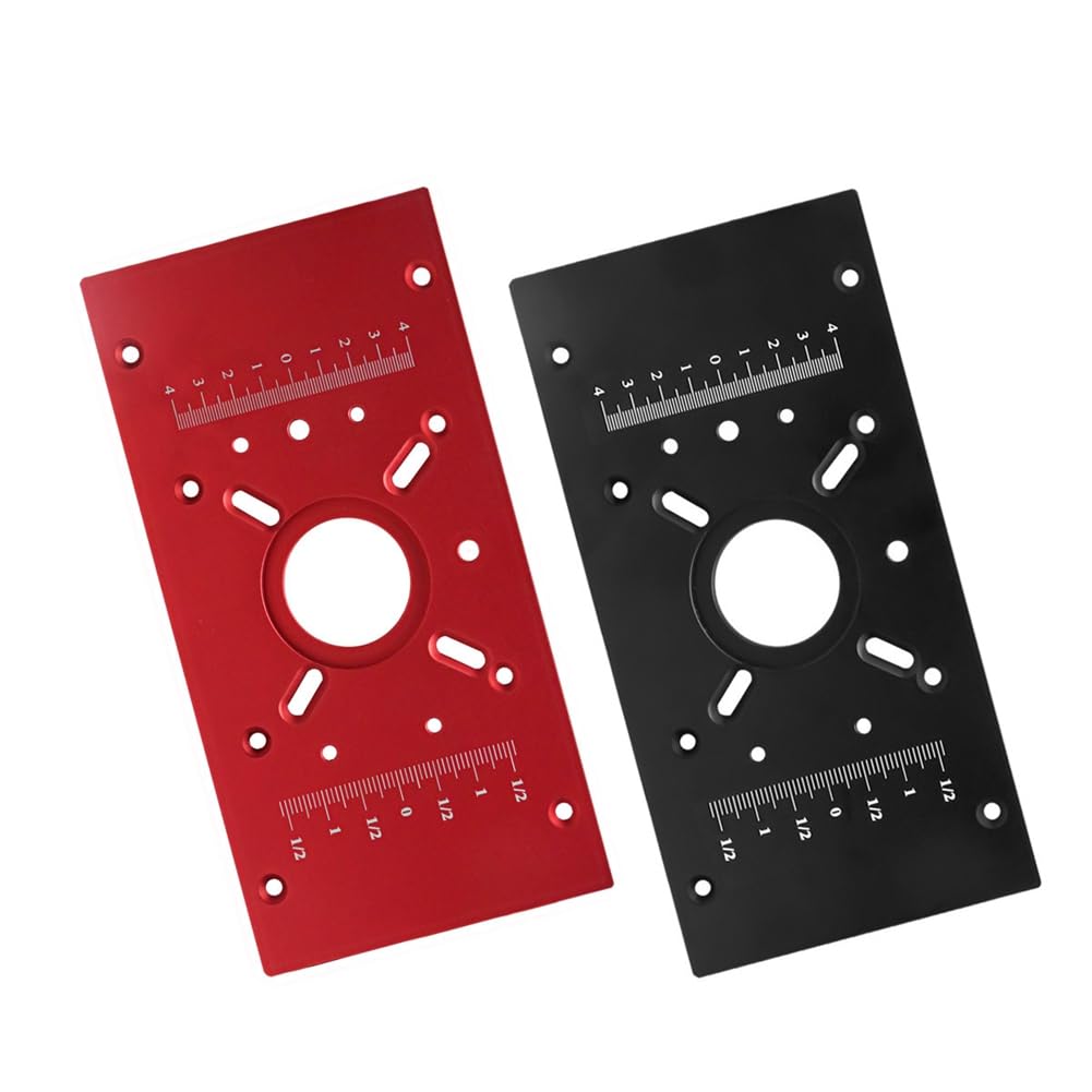 Ascenseur de Routeur avec Base Fixe - Plaque D'Insertion de Routeur - Base de Levage Universelle pour Routeur de 65 Mm de DiamèTre - Rouge
