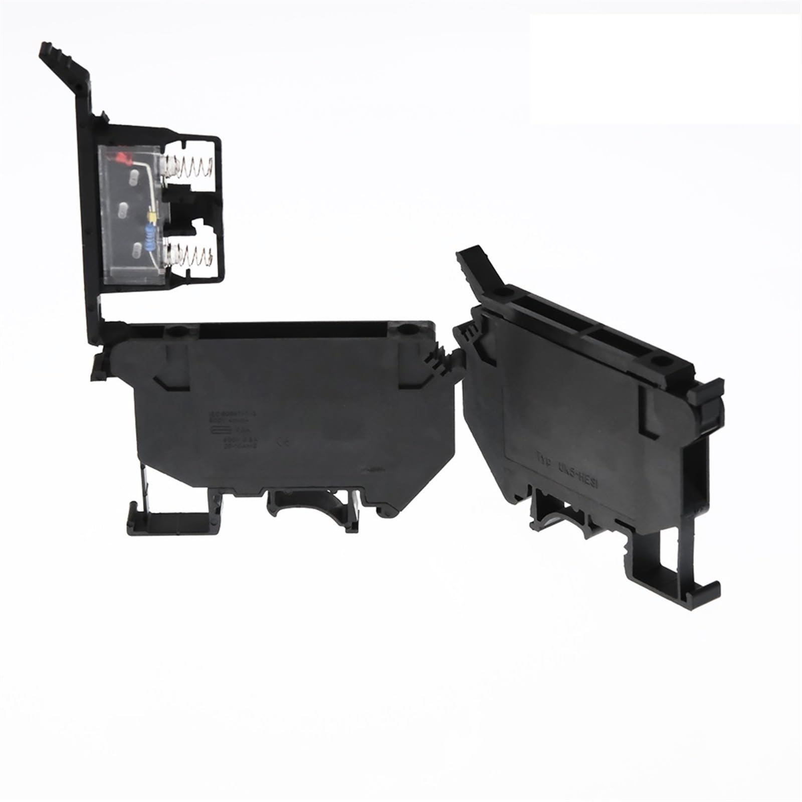 Borniers sur Rail Din 10 pièces UK-5-HESI connecteur Noir vis fusible bornier connecteur vis Porte-fusible conducteur(24V LED Light,4A)