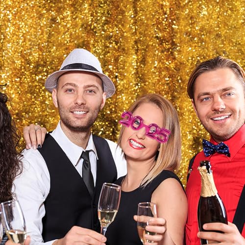 2025 New Years Glasses, 2025 Glasses Frame Happy New Year Eve Eyeglasses Glitter Number Sunglasses Graduation 2025 Party Supplies Rosy 6