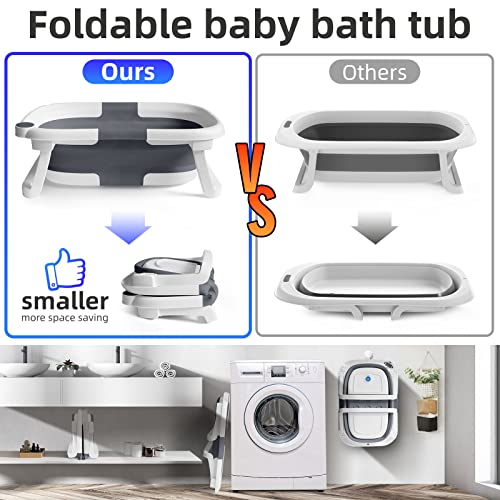Baby Badewanne Faltbare Babybadewanne, Baby Bathtub Babywanne Wanne Faltbar mit Badewannen Stützkissen Sitzmatte… – Ansicht 3