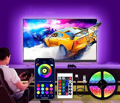 Image of One94Store 5 Meters 150 LED Strip Lights with Bluetooth App and Remote Controller RGB Waterproof Lights Multicolor LED Lights for Home Decoration, Bedroom, Diwali, False Ceiling